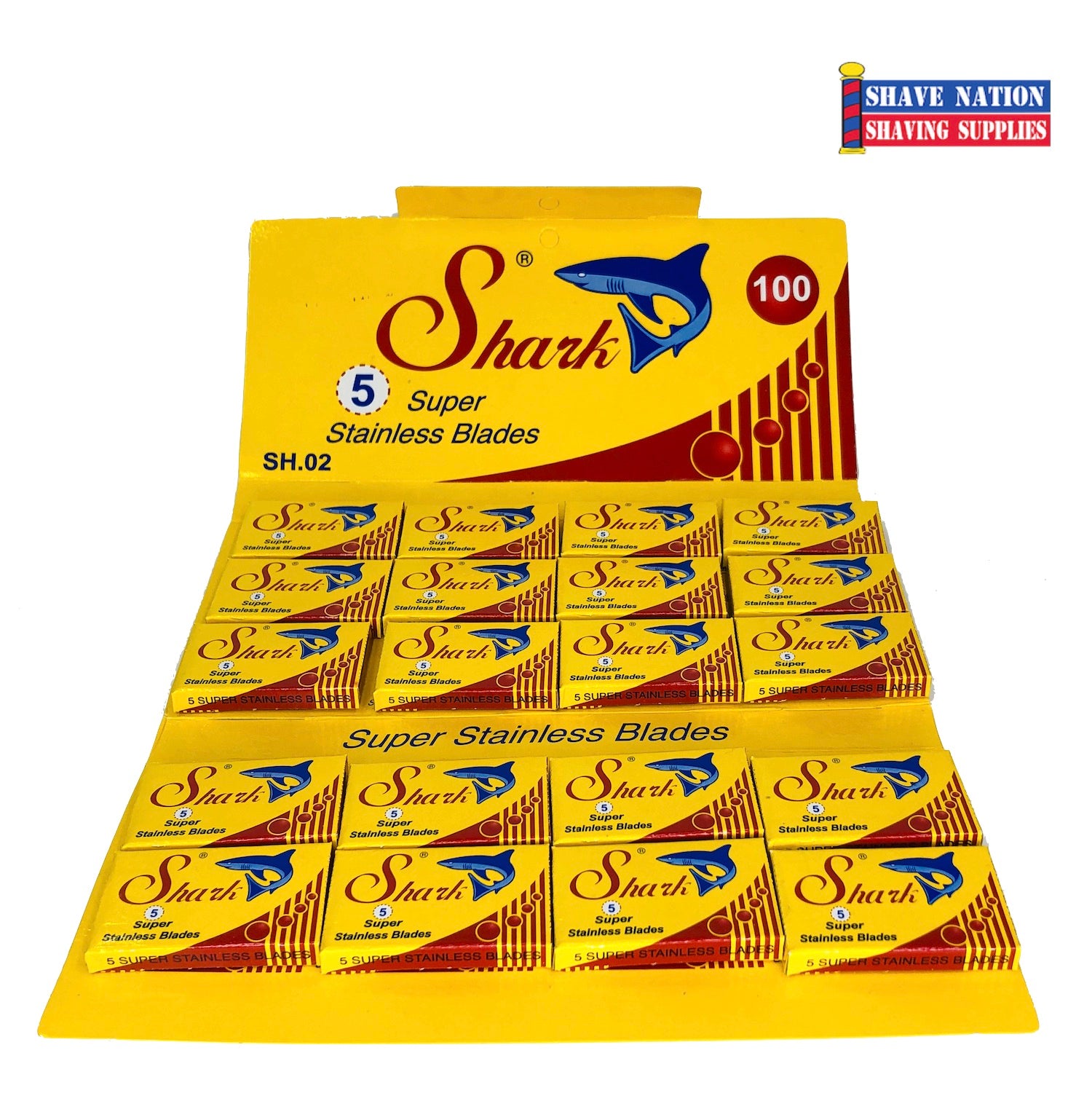 Shark Super Stainless Double Edge Safety Razor Blades 100 Count - Ultra Sharp for Smooth Shaving, Men's Grooming & Barber Use