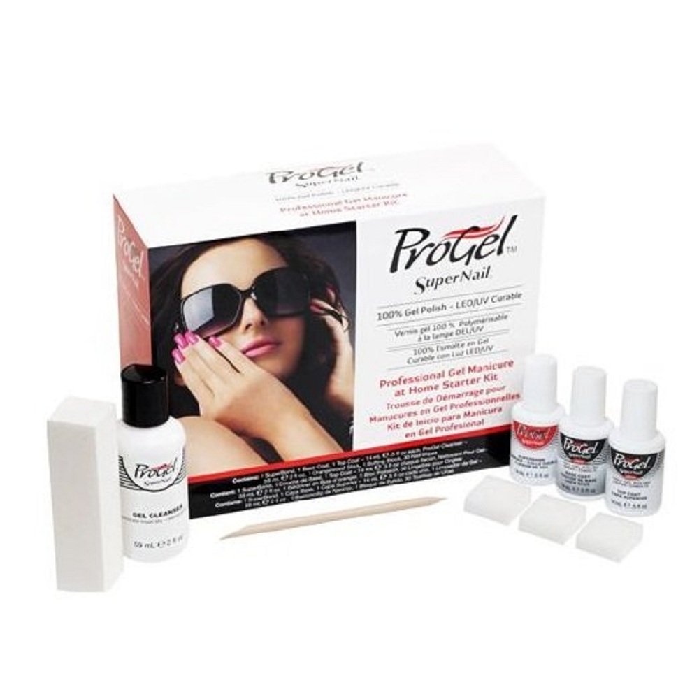 SuperNail ProGel At-Home Starter Kit - DIY Gel Nail Polish Kit with LED Lamp, Base & Top Coat - Perfect for Salon-Quality Manicures at Home, Parties & Gifts