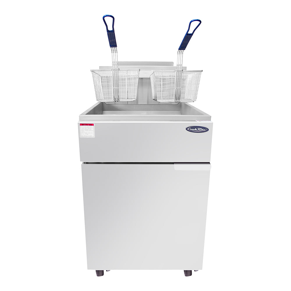 Atosa ATFS 75 75 Lb. Heavy Duty Commercial Gas Deep Fryer - 136,000 BTU High Output for Restaurants, Food Trucks & Catering Businesses