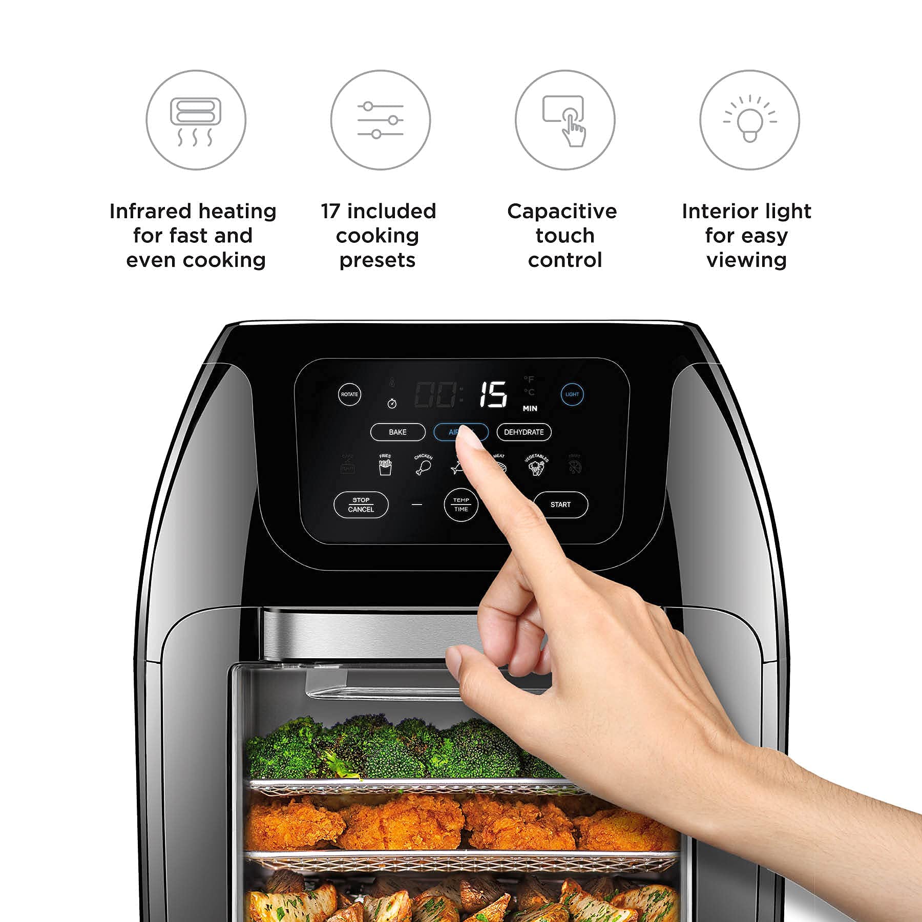 **Chefman Multifunctional Digital Air Fryer with Rotisserie - Black | 100-Pack Heat-Resistant Parchment Paper Liners (5.5” Round) for Easy Cleanup | Perfect for Healthy Cooking, Meal Prep & Family Dinners**