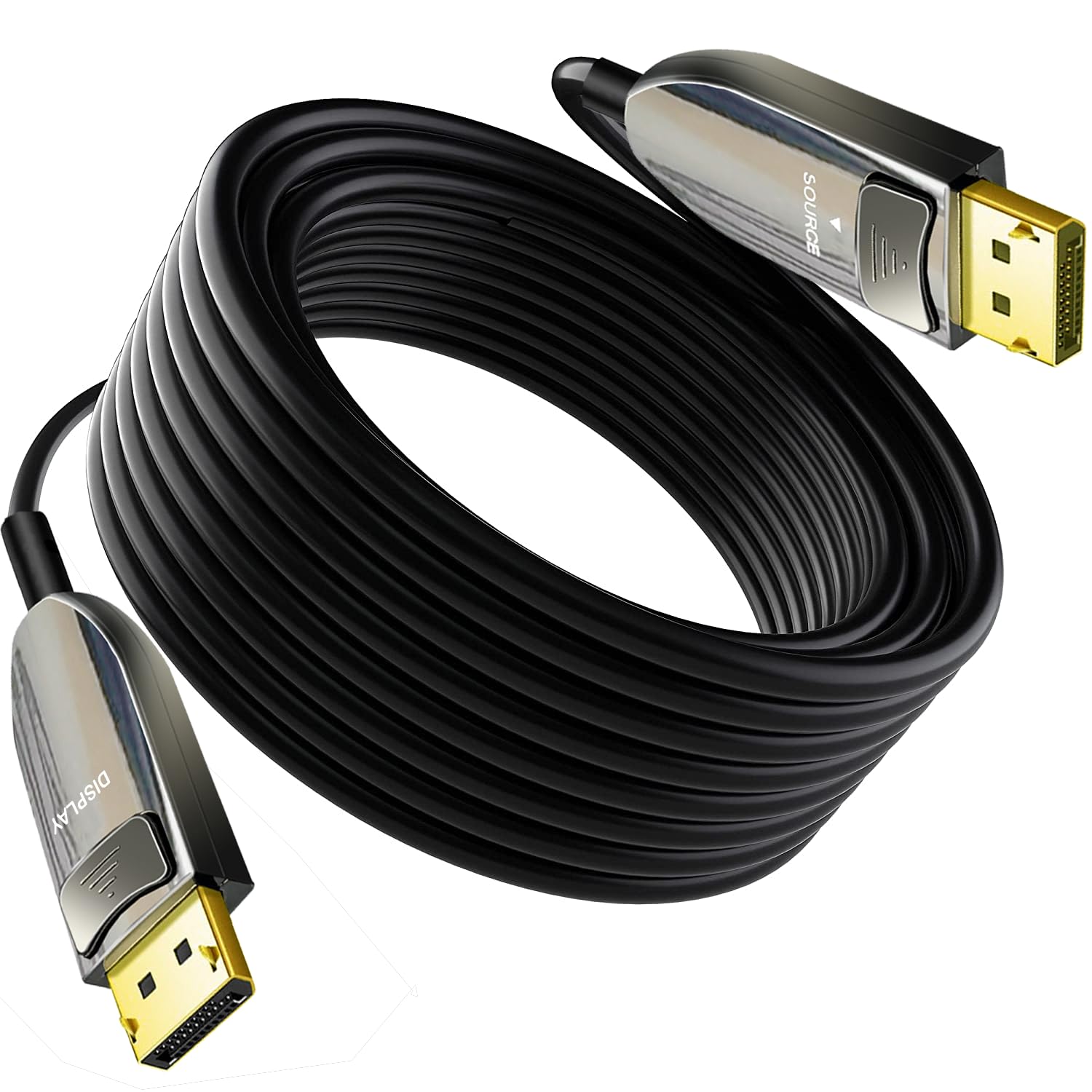 8K Fiber Optic DisplayPort Cable 125FT - 32.4Gbps DP to DP Cable 1.4 Supports 8K@60Hz, 4K@240Hz, 2K@240Hz for Gaming Monitors, Graphics Cards, PC - Ultra HD Gaming & Professional Video Editing