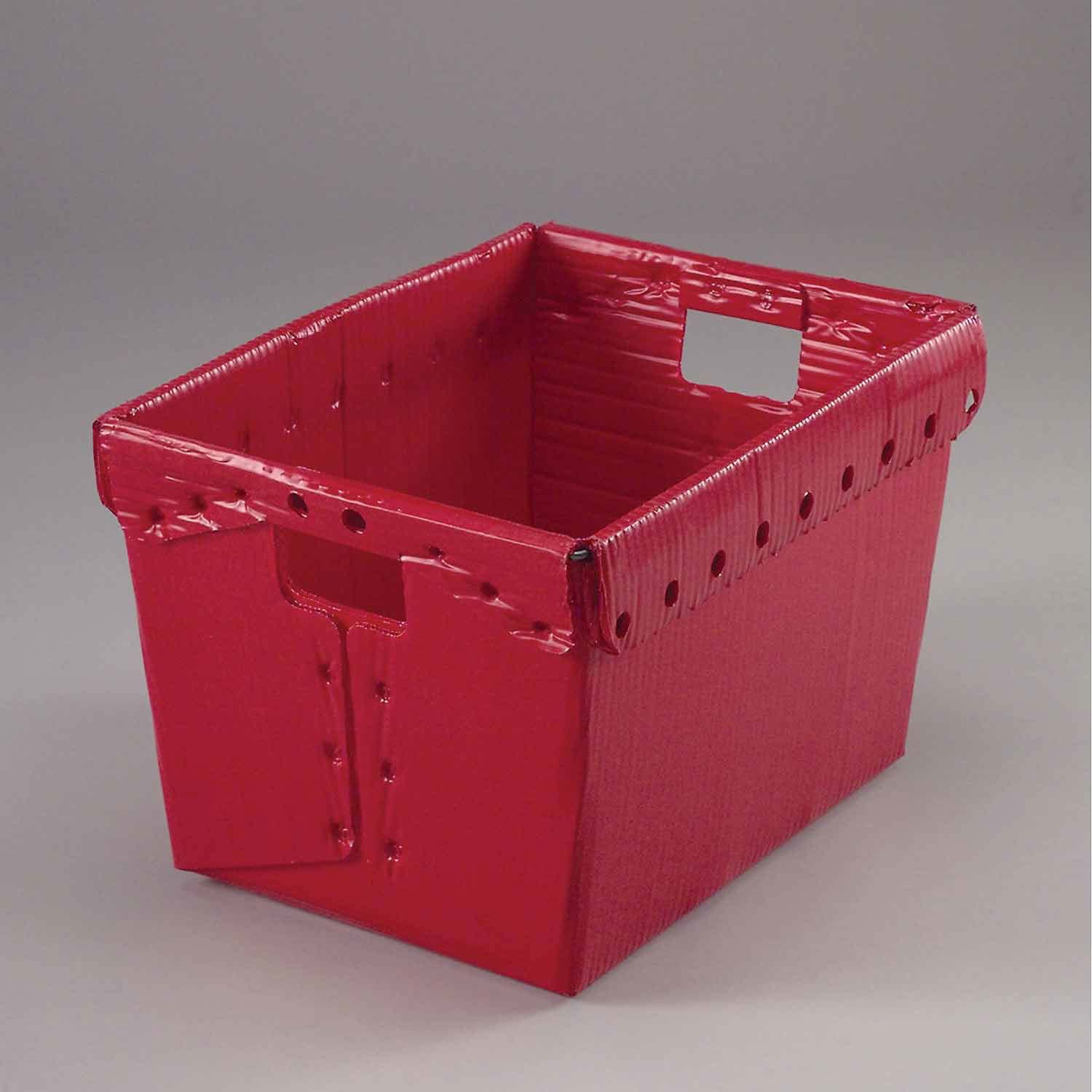 10-Pack Red Corrugated Plastic Mail Totes Without Lids - 18.5x13.25x12 Inches - Durable Postal Bins for Shipping, Storage & Office Organization | Perfect for Warehouses, Mailrooms & Industrial Use