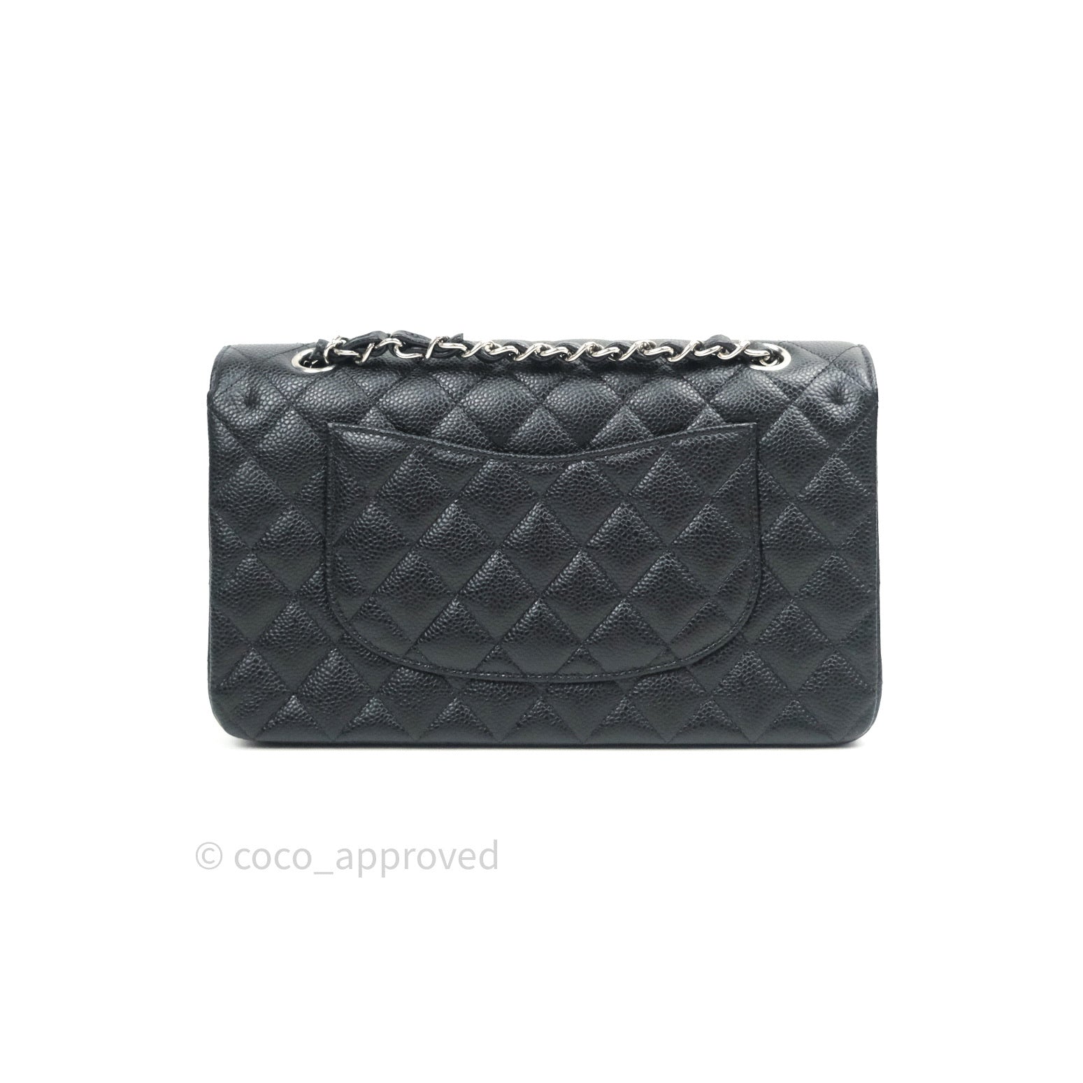 Chanel Classic M/L Medium Double Flap Bag Black Caviar Silver Hardware - Luxury Designer Handbag for Women, Perfect for Work, Evening Events & Special Occasions