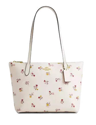 Coach Fiona Zip Tote Bag with Heart Print - Stylish Women's Shoulder Handbag for Work, Travel & Everyday Use