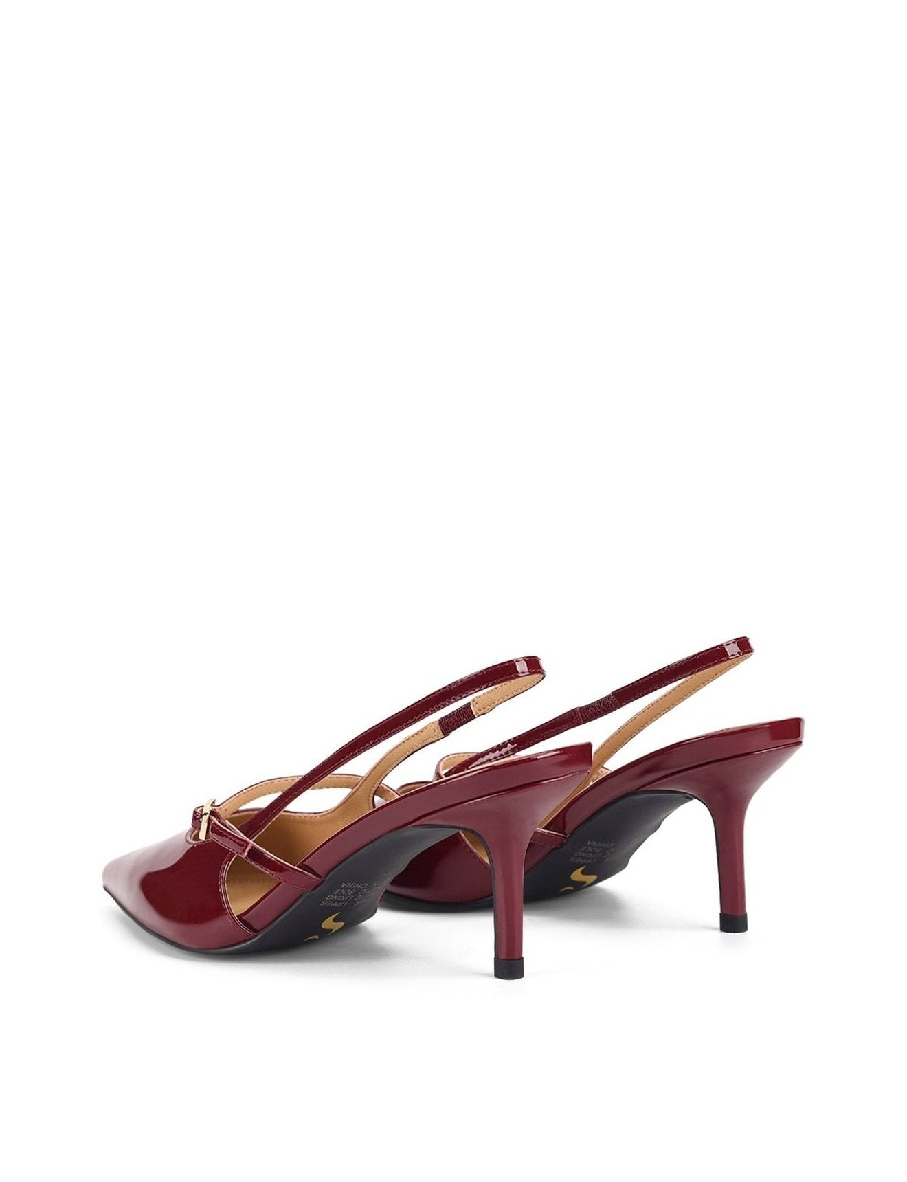 York Women's Slingback Heels - Wine Red Patent Leather Pumps for Work, Party & Special Occasions