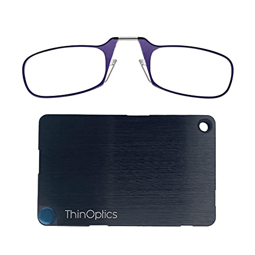ThinOptics Slim Stainless Steel Wallet with Built-in Reading Glasses | RFID Blocking | Ultra-Thin & Lightweight | Perfect for Travel, Business & Everyday Use