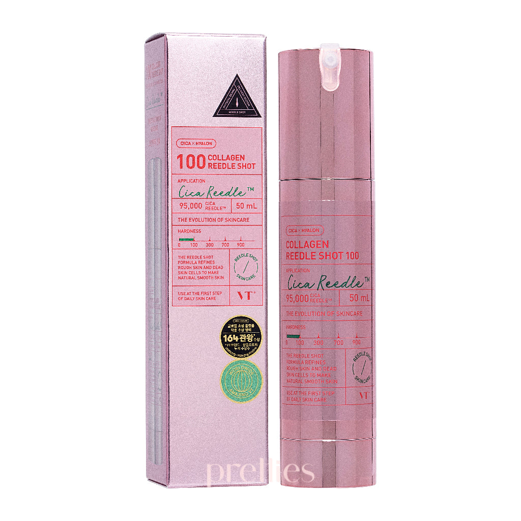 VT Collagen Reedle Shot 100 - 50ml Anti-Aging Facial Serum (Pink) | Hydrating & Firming Skin Treatment for Women | Perfect for Daily Skincare Routine & Nighttime Rejuvenation