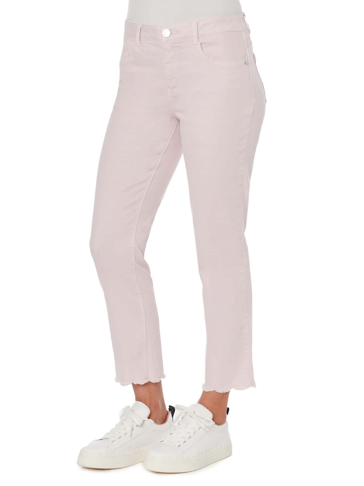 Democracy Women's Ab Solution Scallop Edge Jeans - High Waist Slimming Denim Pants for Casual Wear & Everyday Style