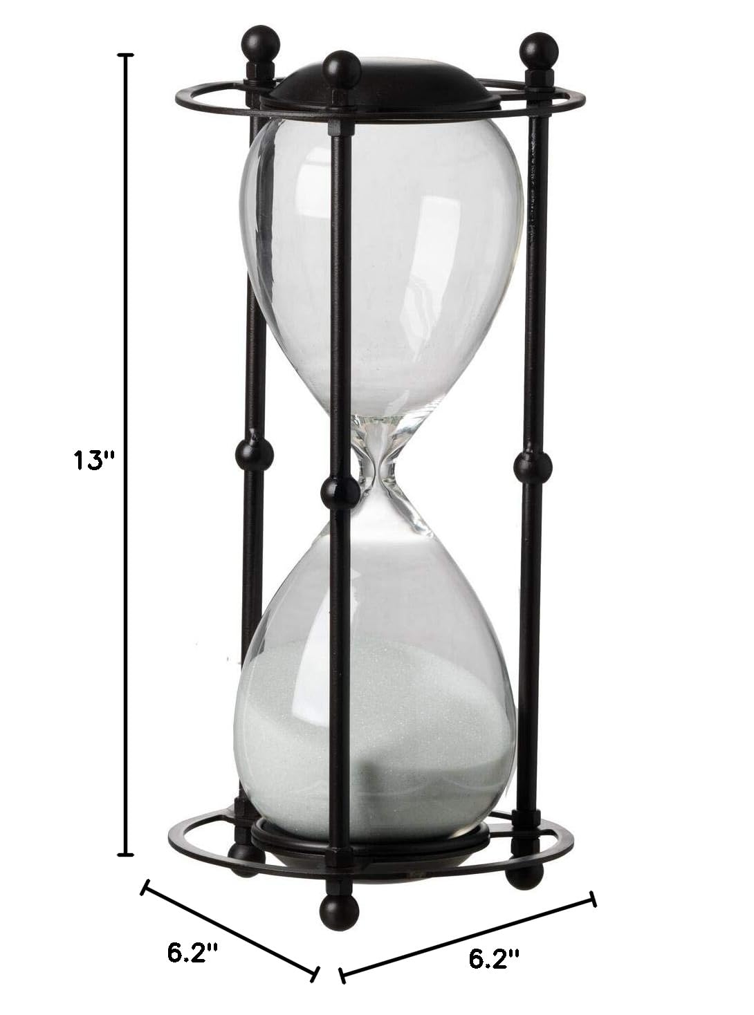 A&B Home 1 Hour Sand Timer with Stand - White 6x13 Inches - Perfect for Kitchen Cooking, Board Games, Classroom Activities & Office Productivity