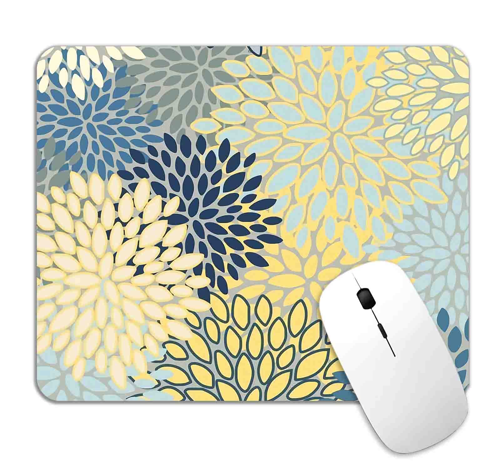 Modern Dahlia Flower Mouse Pad - Waterproof, Non-Slip Rubber Desk Mat for Computers & Laptops (9.5