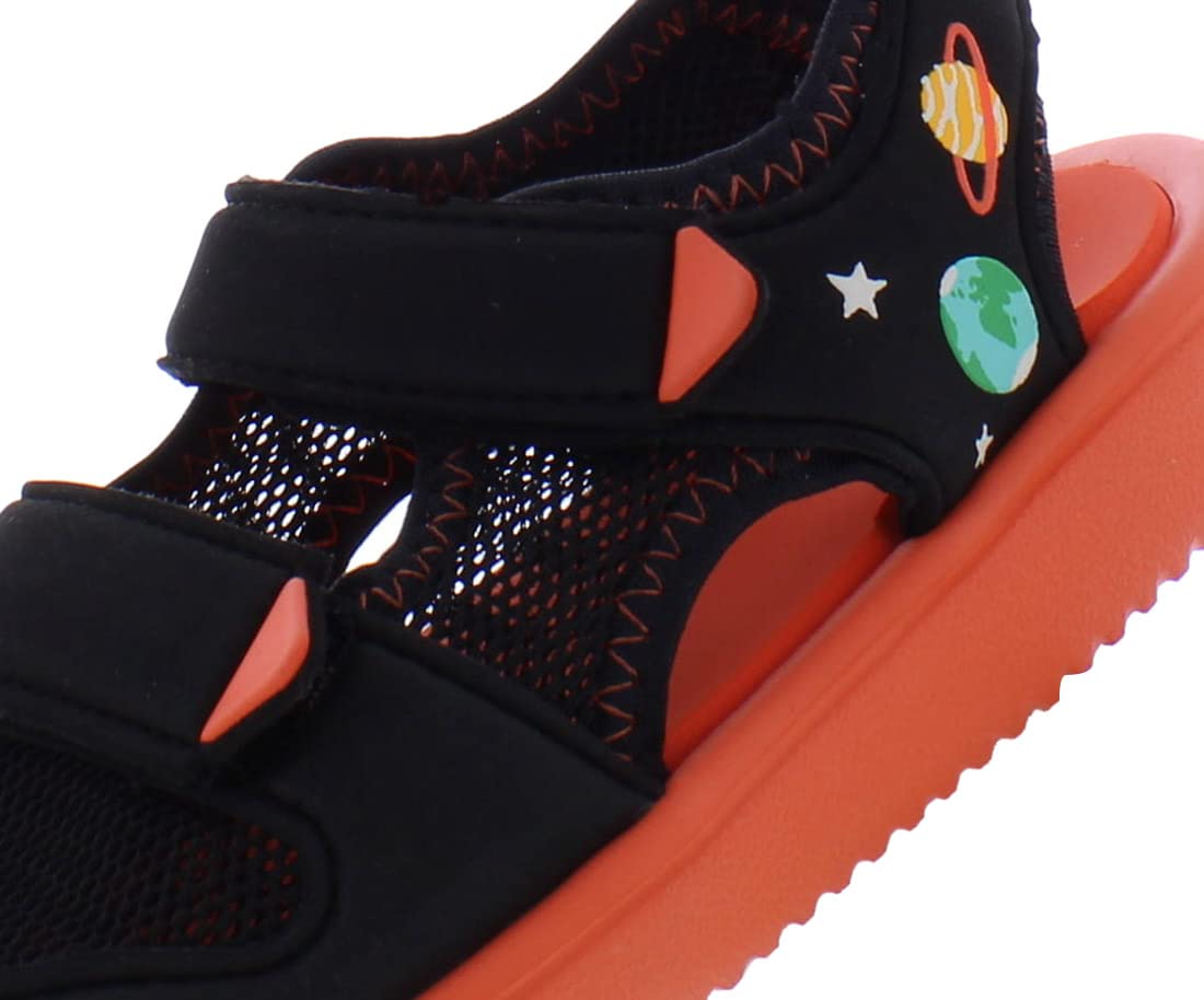Adidas Water Sandals for Baby Boys - Size 8, Black/Orange - Comfortable & Durable Beach & Pool Shoes for Toddlers
