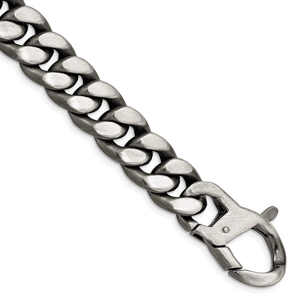925 Sterling Silver Ruthenium Brushed Link Bracelet for Women - 8.5 Inch Adjustable Jewelry Gift for Birthday, Anniversary & Special Occasions | Elegant Everyday Wear & Party Accessory