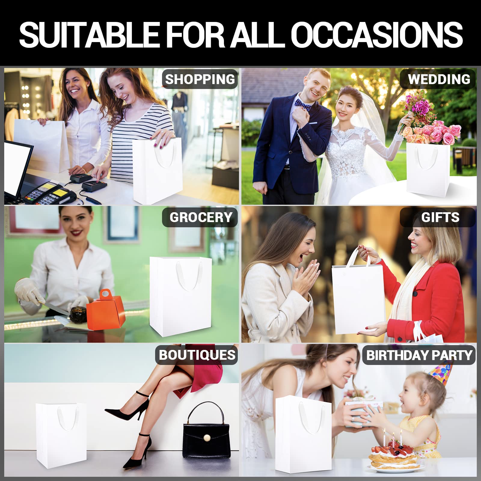 EUSOAR Kraft Paper Gift Bags - 20 Pack 7.8