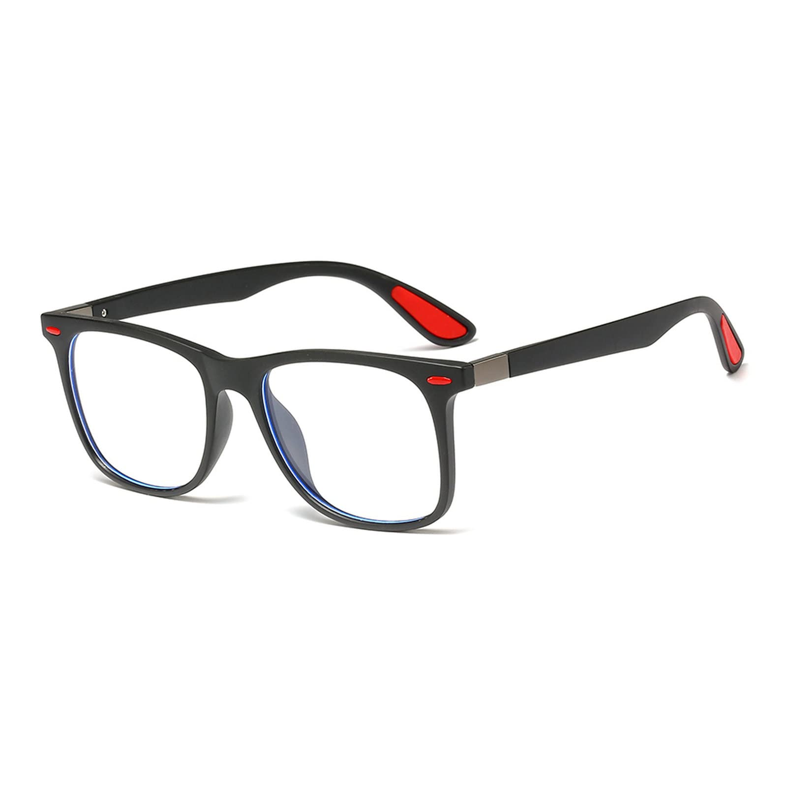 Square Gaming Glasses for Men - Anti Blue Light Computer Eyewear with Clear Frame - Reduce Eye Strain for Gaming, Work & Screen Use