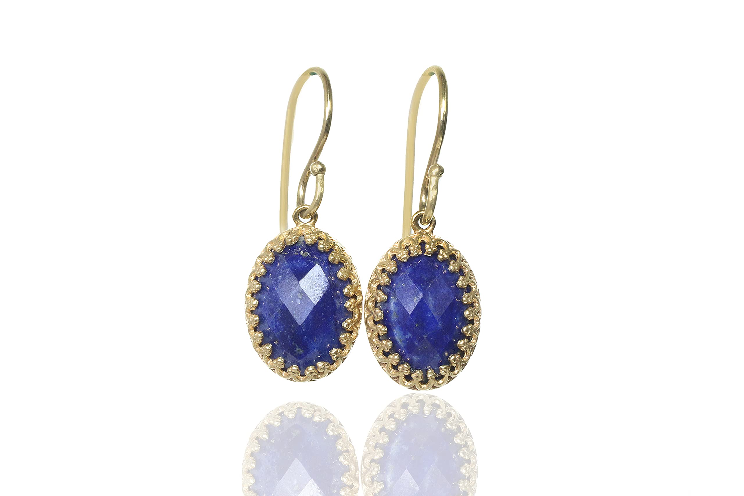 Handmade Lapis Lazuli Dangle Earrings for Women - Natural Blue Gemstone Statement Jewelry by Anemone Jewelry - Artisan Crafted Gift Box Included - Perfect for Parties, Weddings & Special Occasions