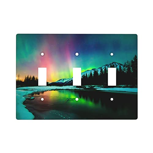 Green Aurora Triple Light Switch Cover