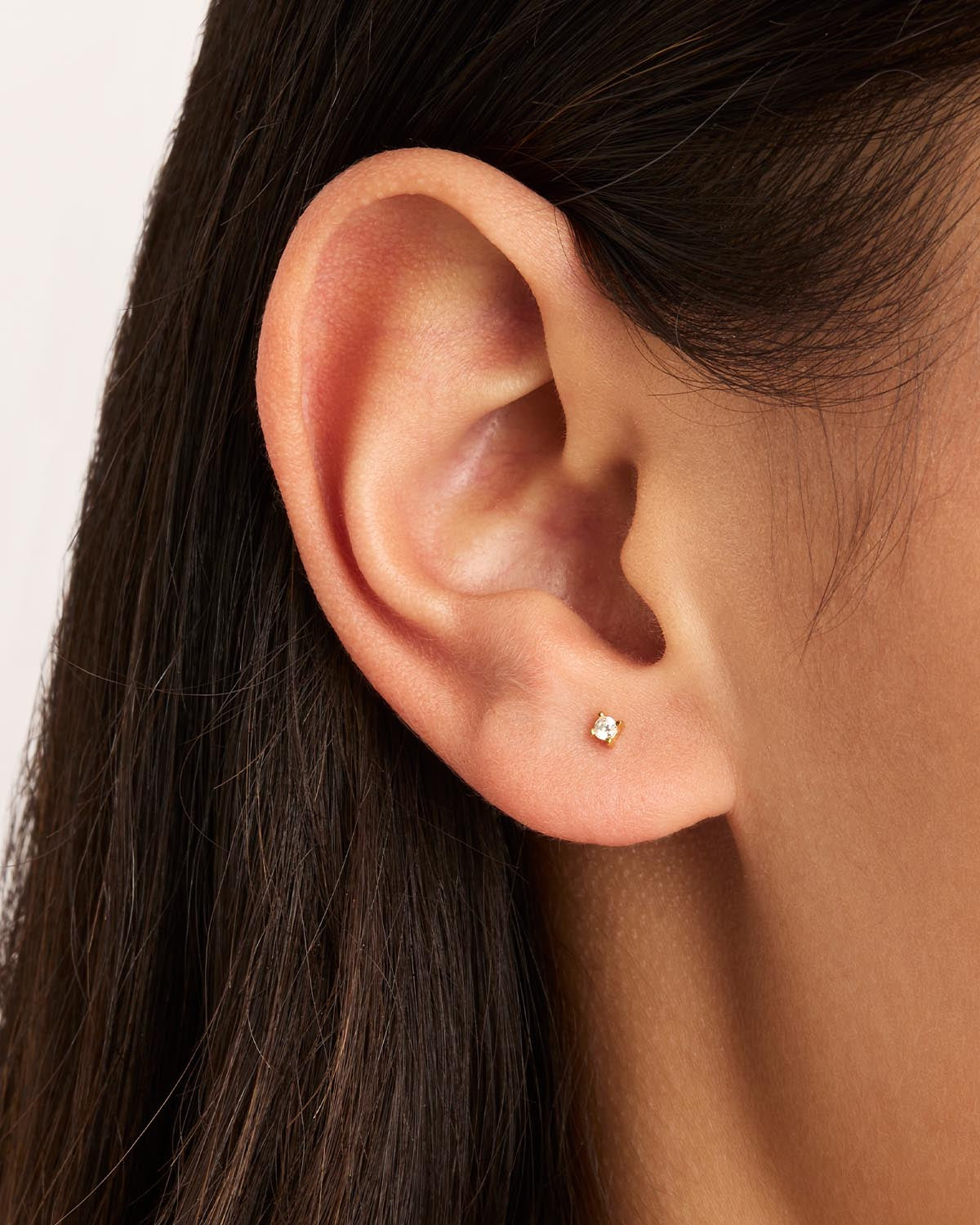 18k Gold Vermeil Pure Light Stud Earrings for Women - Hypoallergenic Cubic Zirconia Earrings - Minimalist Everyday Jewelry for Work, Party & Special Occasions