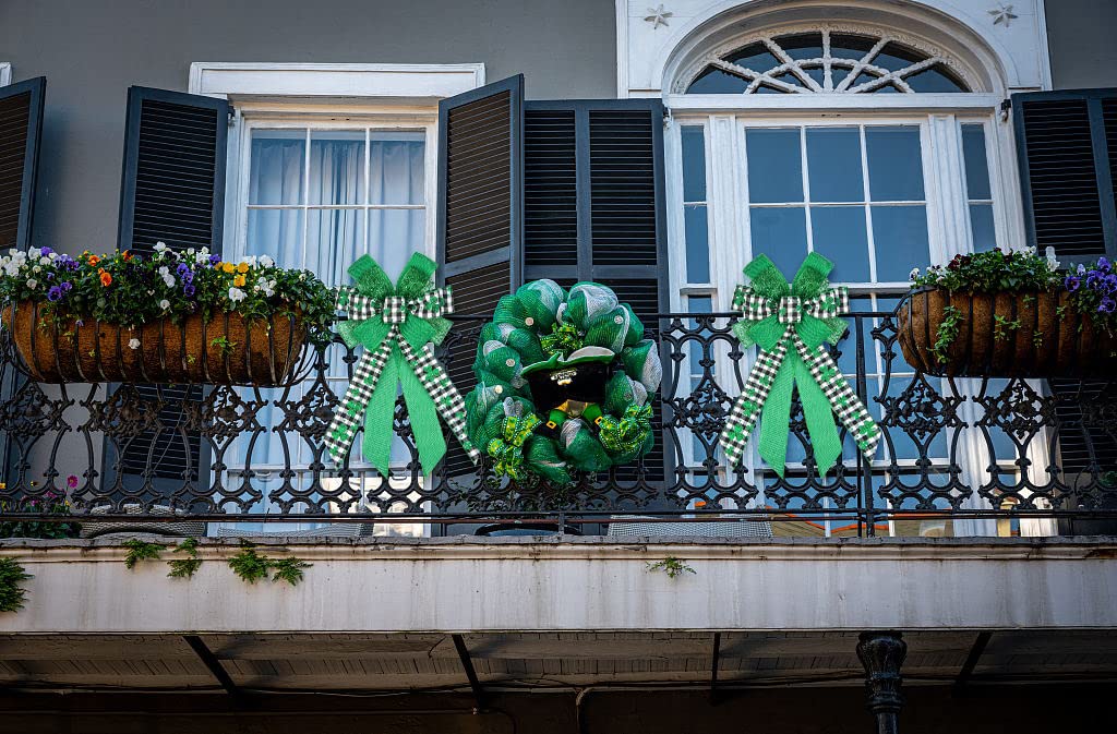 St. Patrick's Day Wreath Bows - Large Buffalo Plaid Burlap Bows with Green Shamrock Design for Holiday Decorations, Wreath Topper & Front Door Decor | Perfect for St. Patrick's Day Party, Home & Irish Themed Events
