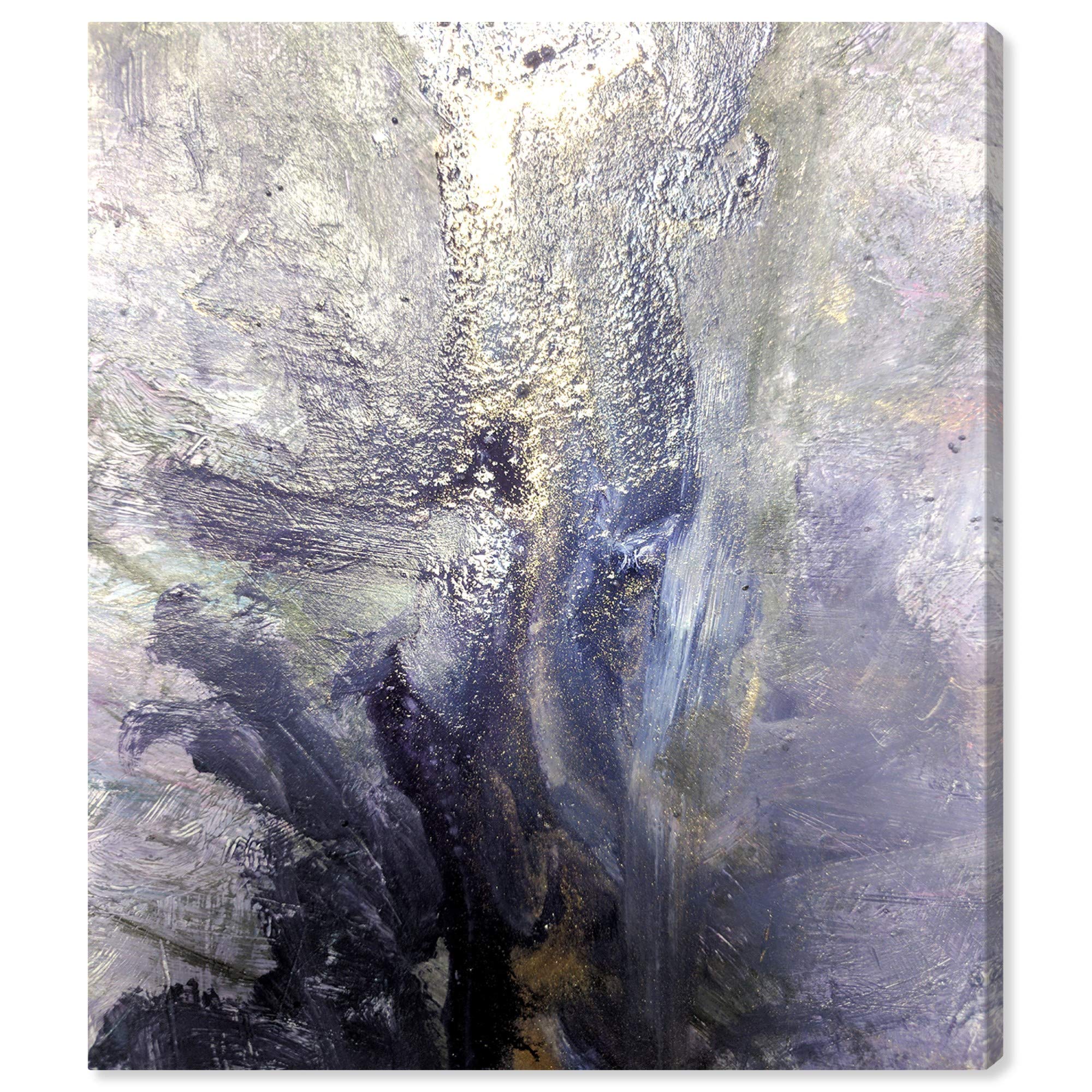 Oliver Gal Artist Co. Modern 24x20 Inch Abstract Silver Canvas Wall Art - Purple Dreaming Painting for Living Room, Bedroom & Office Decor