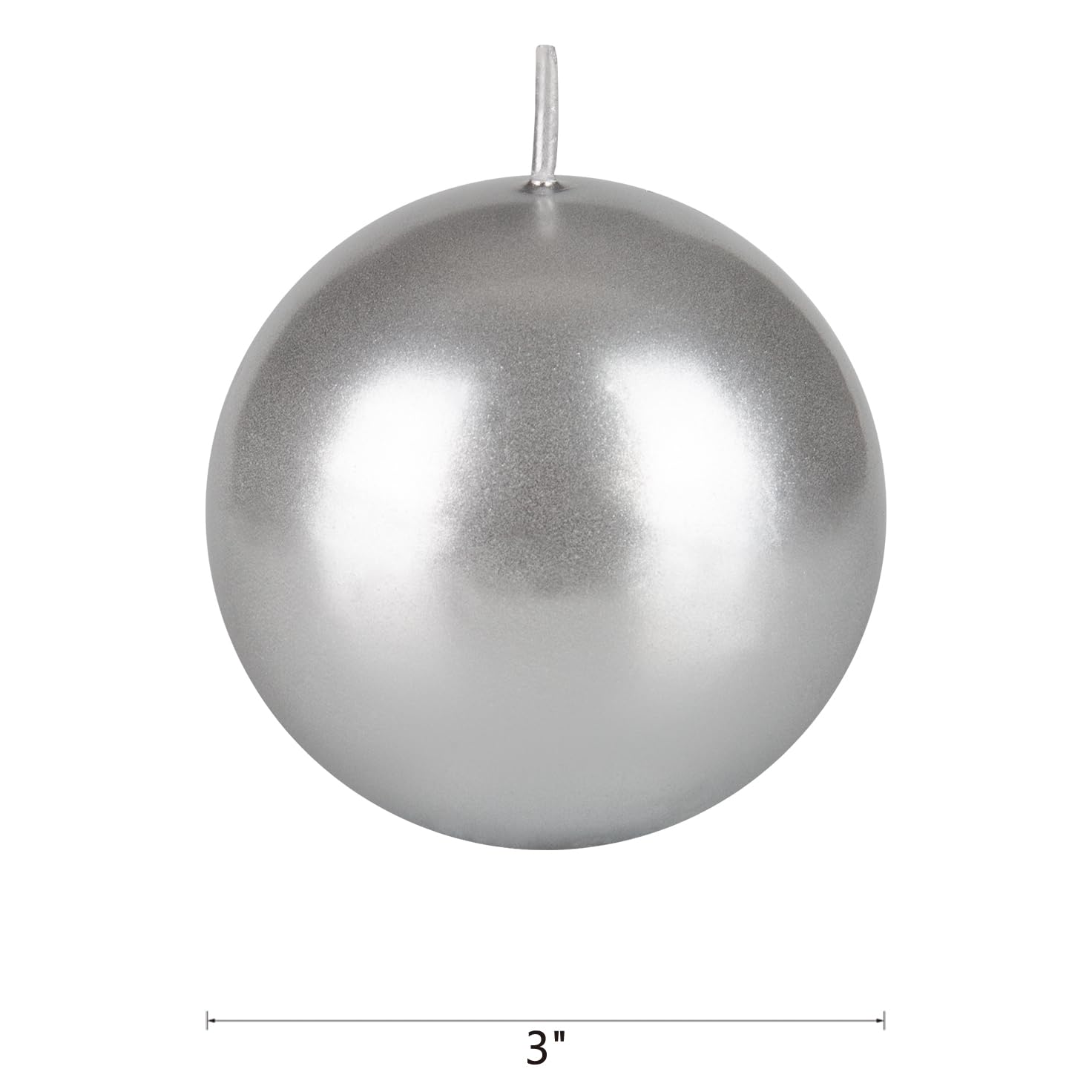 Premium Unscented Silver Ball Candles - 3