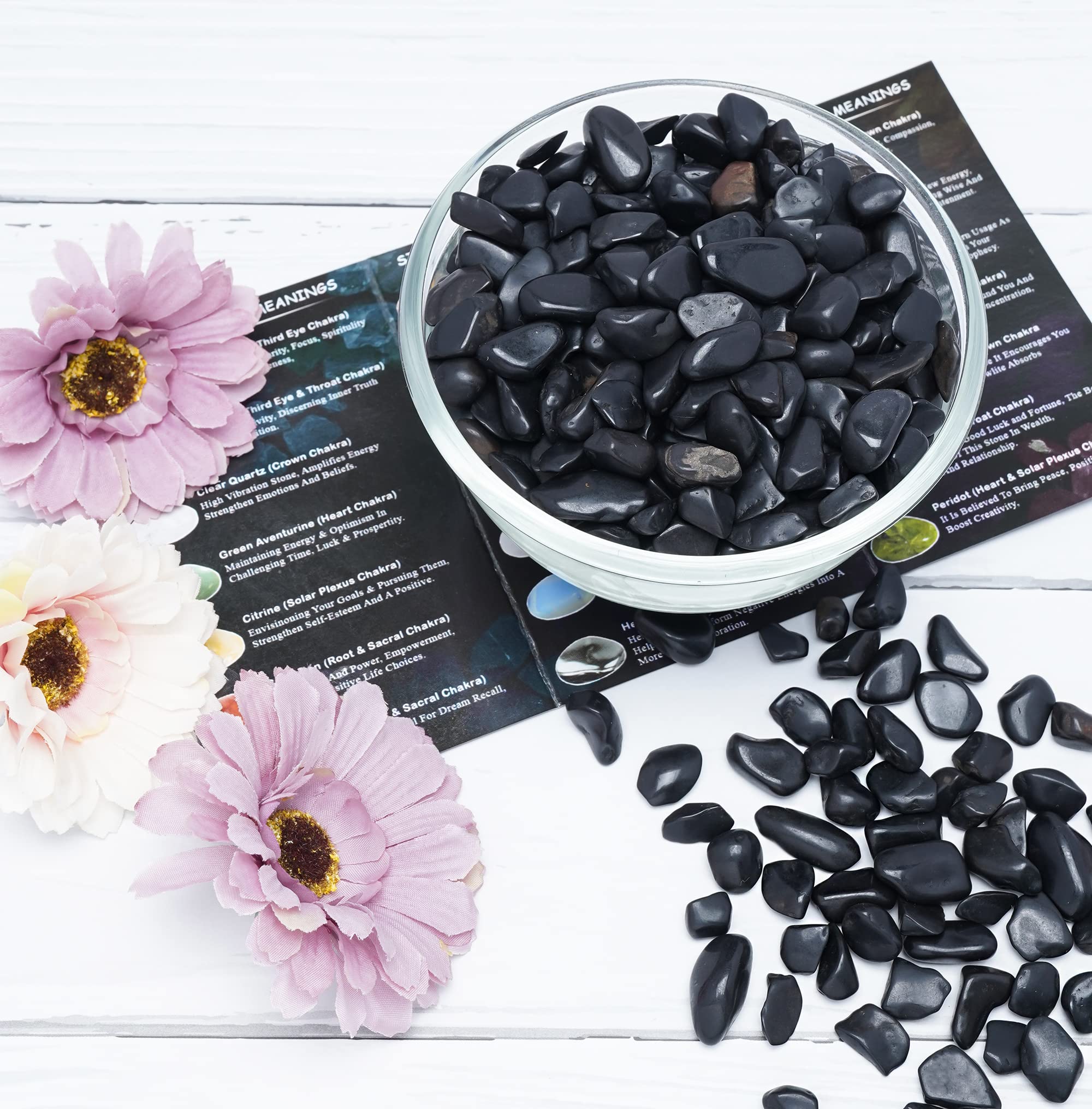 Natural Black Tourmaline Crystal Chips - 1 Lb Bulk Tumbled Gemstones for Reiki Healing, Witchcraft & Jewelry Making | Irregular Shaped Crushed Stones for Spiritual Protection, Energy Cleansing & DIY Crafts | Perfect Valentine's Gift for Crystal Lovers