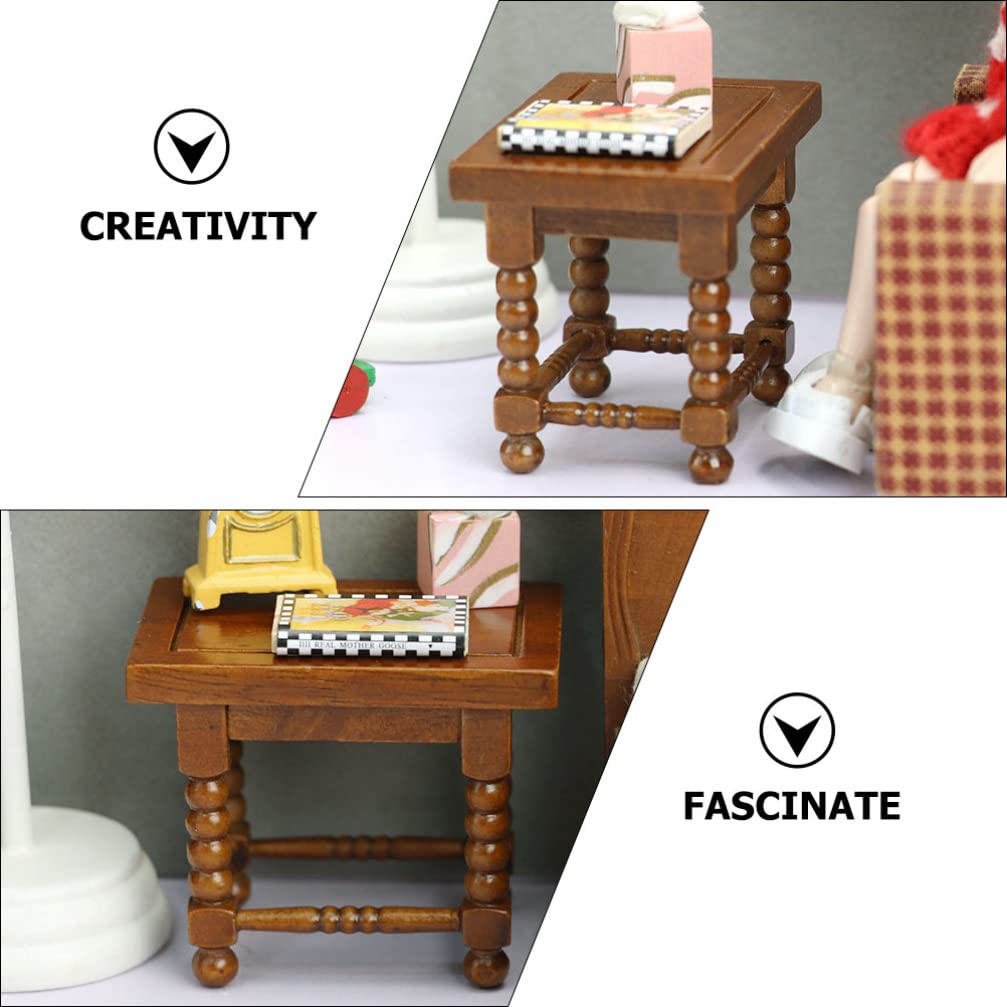 Mini Wooden Nightstand with Drawer - Cute Dollhouse Bedside Table for Kids Room, Tiny Furniture for Miniature Scenes, DIY Dollhouse Decor & Home Accessories - Perfect for Bedroom, Playroom & Collectible Displays