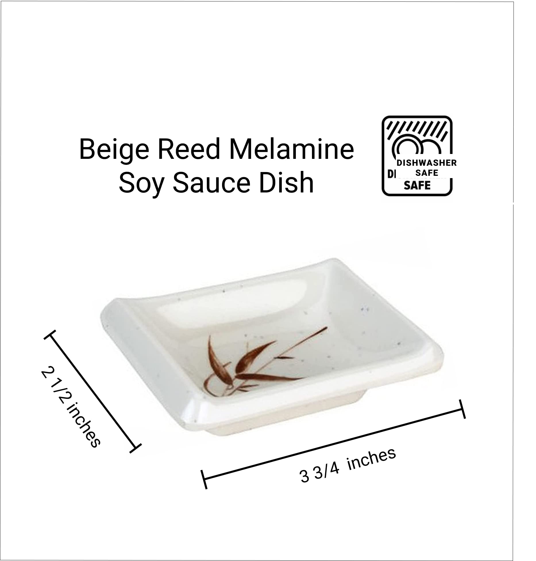 JapanBargain 2401 - Set of 4 Beige Reed Soy Sauce Dishes, Dipping Bowls for Sushi, Dumplings & Asian Cuisine | Perfect for Restaurants, Home Dining & Party Serving
