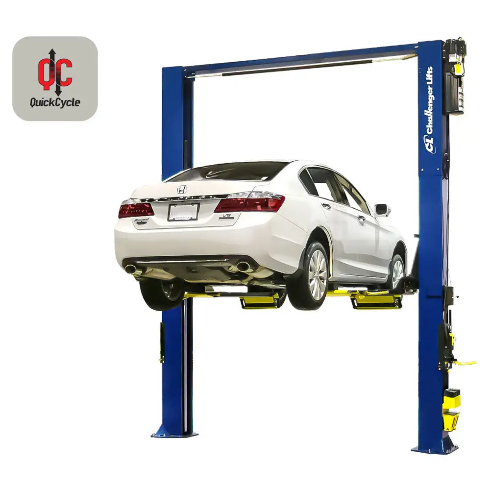 Challenger CL10A XP9 QC 9K 2 Post Car Lift with Drive-On Express Pad - Heavy Duty Auto Shop & Garage Equipment for Quick Vehicle Service & Maintenance