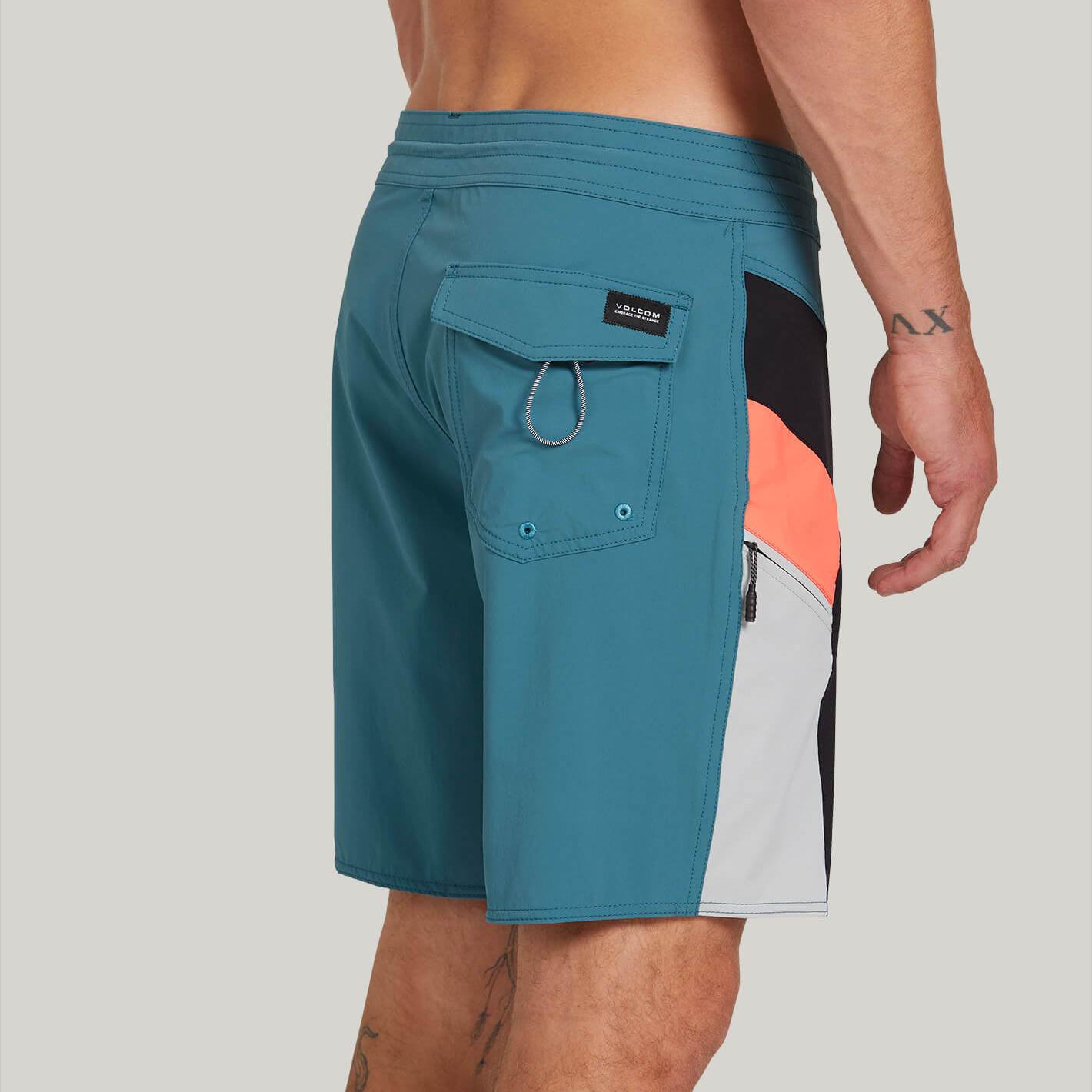 Volcom High Mark Stoneys Boardshorts - Hydro Blue Quick-Dry Swim Trunks for Men | Perfect for Surfing, Swimming & Beach Vacations