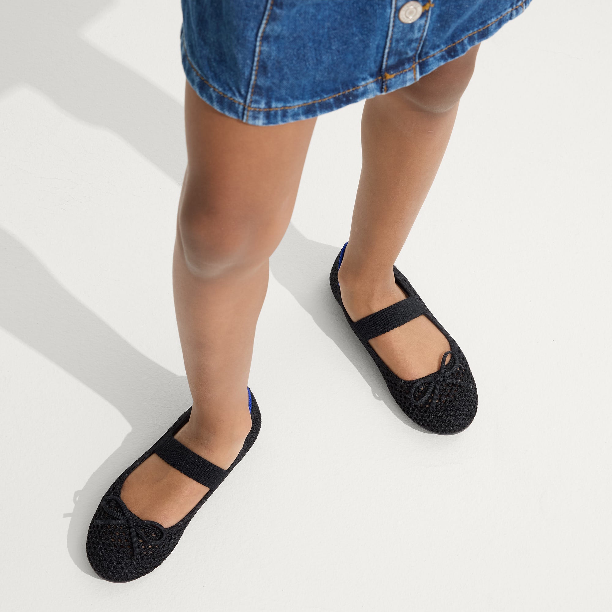 Black Mesh Kids Bow Mary Jane Shoes - Comfortable & Stylish Flats for Girls, Perfect for School, Parties & Special Occasions