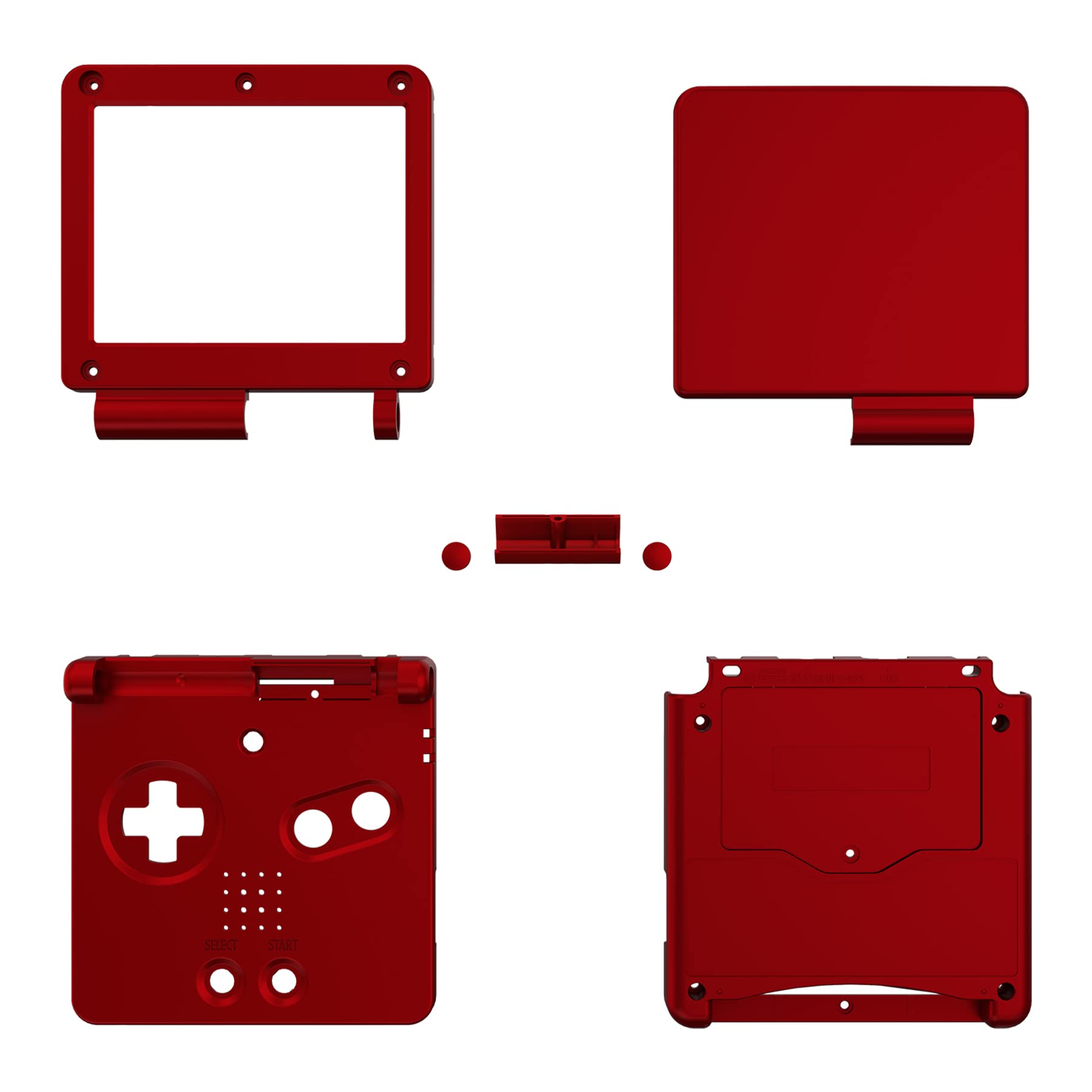 eXtremeRate Replacement Shell Case & Button Kit for Gameboy Advance SP GBA SP Console - Compatible with IPS & Standard LCD Screens (Console & IPS Screen Not Included) - Scarlet Red - Perfect for Gaming Enthusiasts & Retro Console Modding