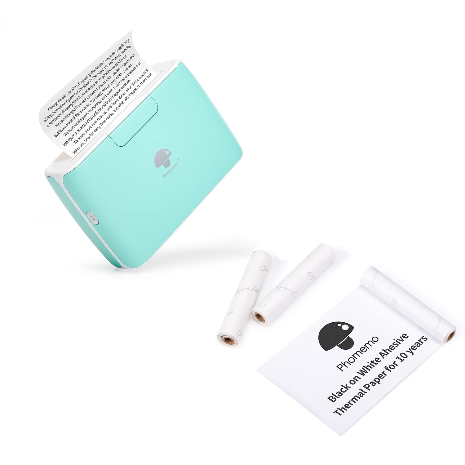 Phomemo M04S Portable Thermal Label Printer - 110mm White Adhesive Thermal Paper (3 Rolls Included) for Shipping Labels, Barcode Stickers & Receipt Printing | Ideal for Small Business, E-commerce & Home Office Use