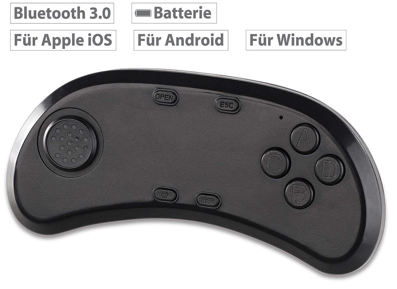 auvisio Smartphone VR Controller: Bluetooth 3.0 Gamepad & Music Controller for VR Headsets - Compatible with iOS, Android & PC (Joystick, Mobile Controller, Video Glasses) | Perfect for VR Gaming, Movie Watching & Virtual Reality Experiences