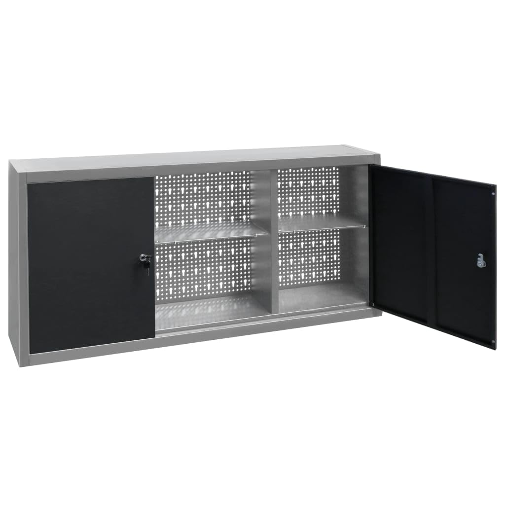 Wall Mounted Tool Cabinet - Industrial Metal Storage for Garage & Workshop