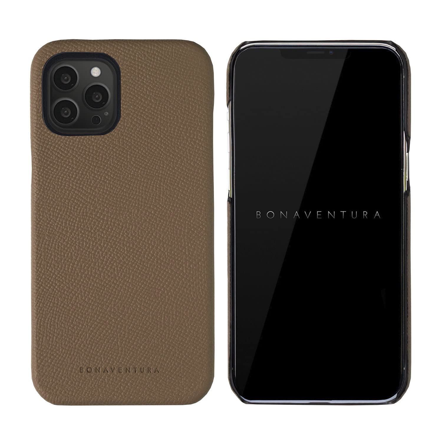 BONAVENTURA Noblessa iPhone 13 Pro Max Back Cover Case - Premium Etoupe Leather Protective Phone Case for Women & Men | Slim Fit, Shockproof, Scratch Resistant | Perfect for Work, Travel & Everyday Use