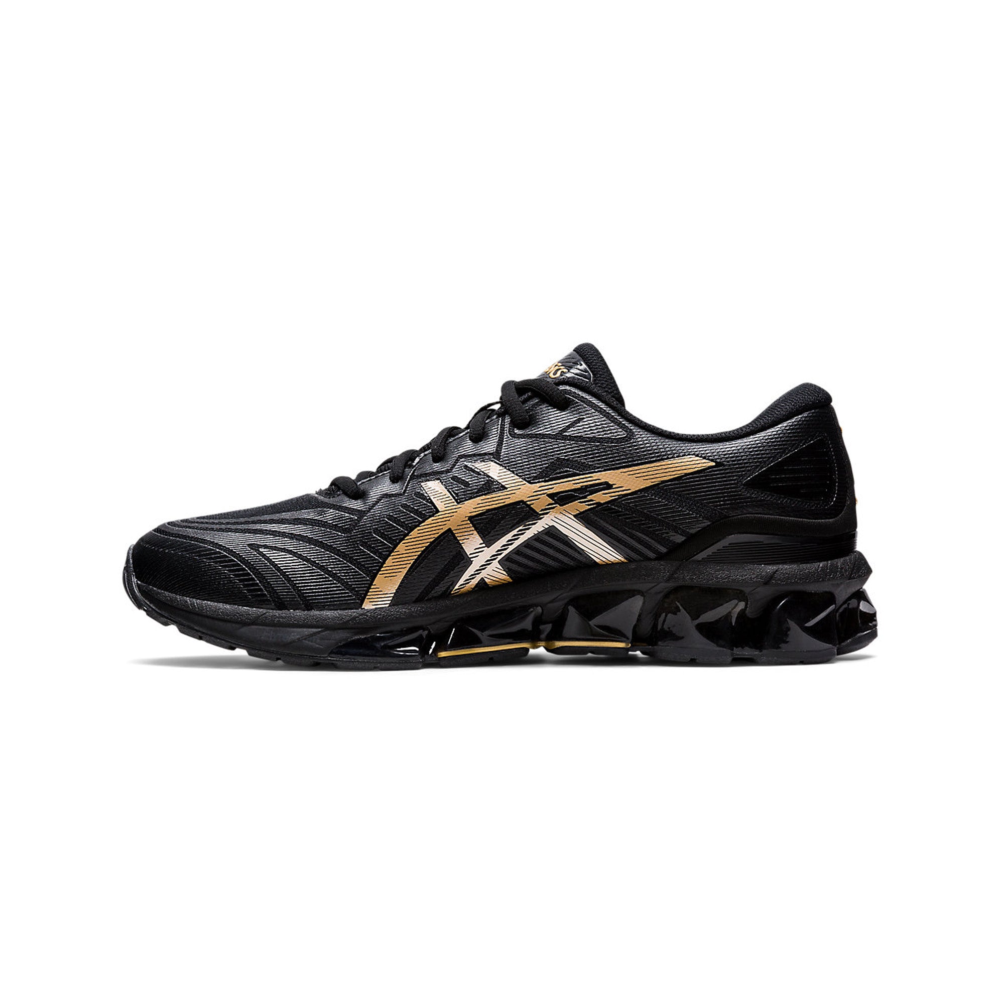 ASICS Gel Quantum 360 VII Running Shoes for Men - Black/Pure Gold - Cushioned Support for Long Distance Running & Gym Workouts