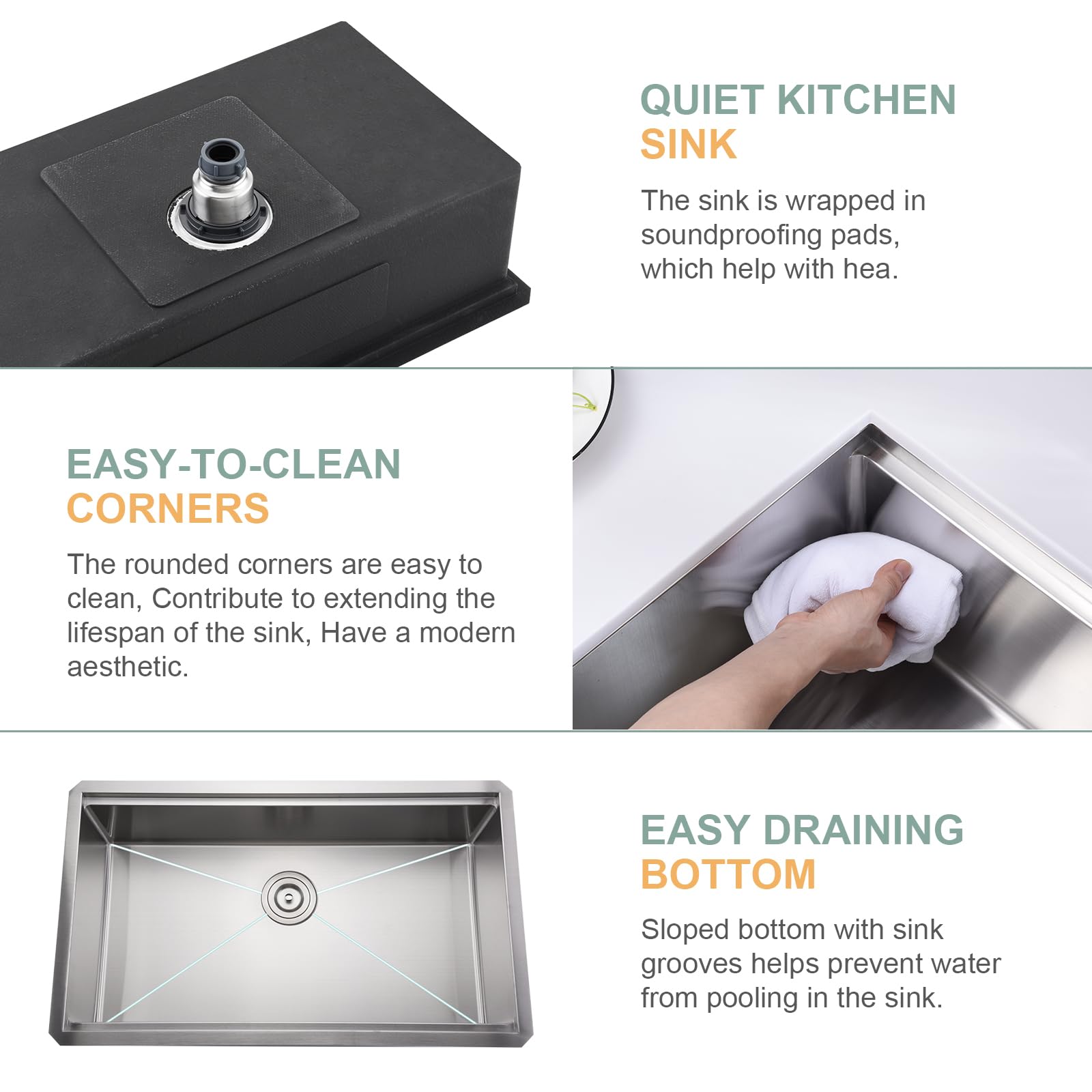30 Inch Undermount Workstation Kitchen Sink - ALWEN Stainless Steel Single Bowl Sink with R10 Tight Radius & Accessories - Perfect for Modern Kitchens, Meal Prep & Dishwashing