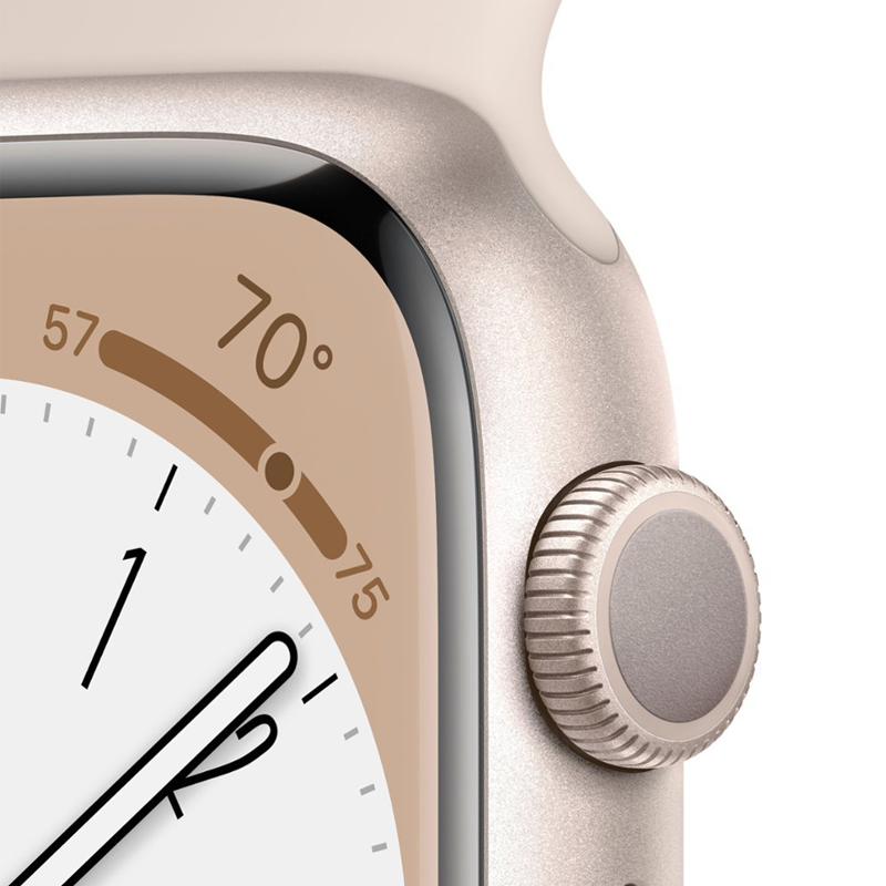 Apple Watch Series 8 (GPS) 45mm Starlight Aluminum Case with Starlight Sport Band S/M - Perfect for Fitness Tracking, Workouts & Everyday Wear