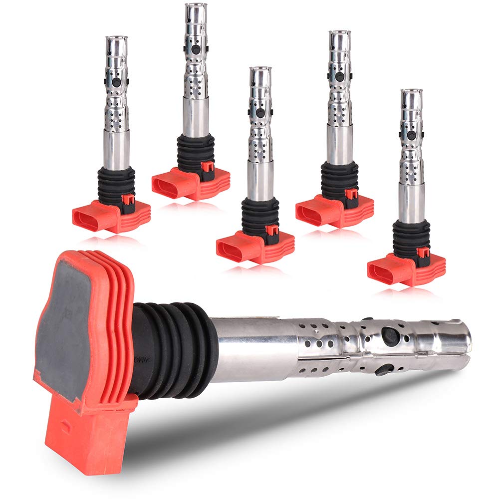 SCITOO 6-Pack Ignition Coil Replacement for Audi A4 3.0L & A4 Quattro 3.0L - OE UF483 Compatible - High Performance Engine Coils for Smooth Acceleration & Fuel Efficiency - Perfect for DIY Repairs & Auto Maintenance