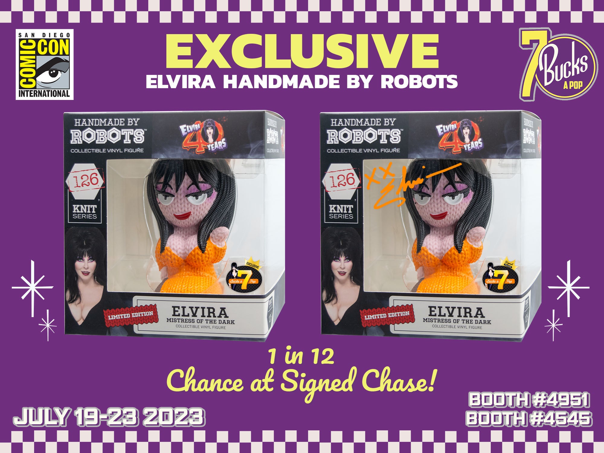 7BAP Exclusive Handmade Robot-Crafted Orange Vinyl Elvira Dress - Signed Chase Edition | Perfect for Cosplay, Halloween Costumes & Gothic Fashion
