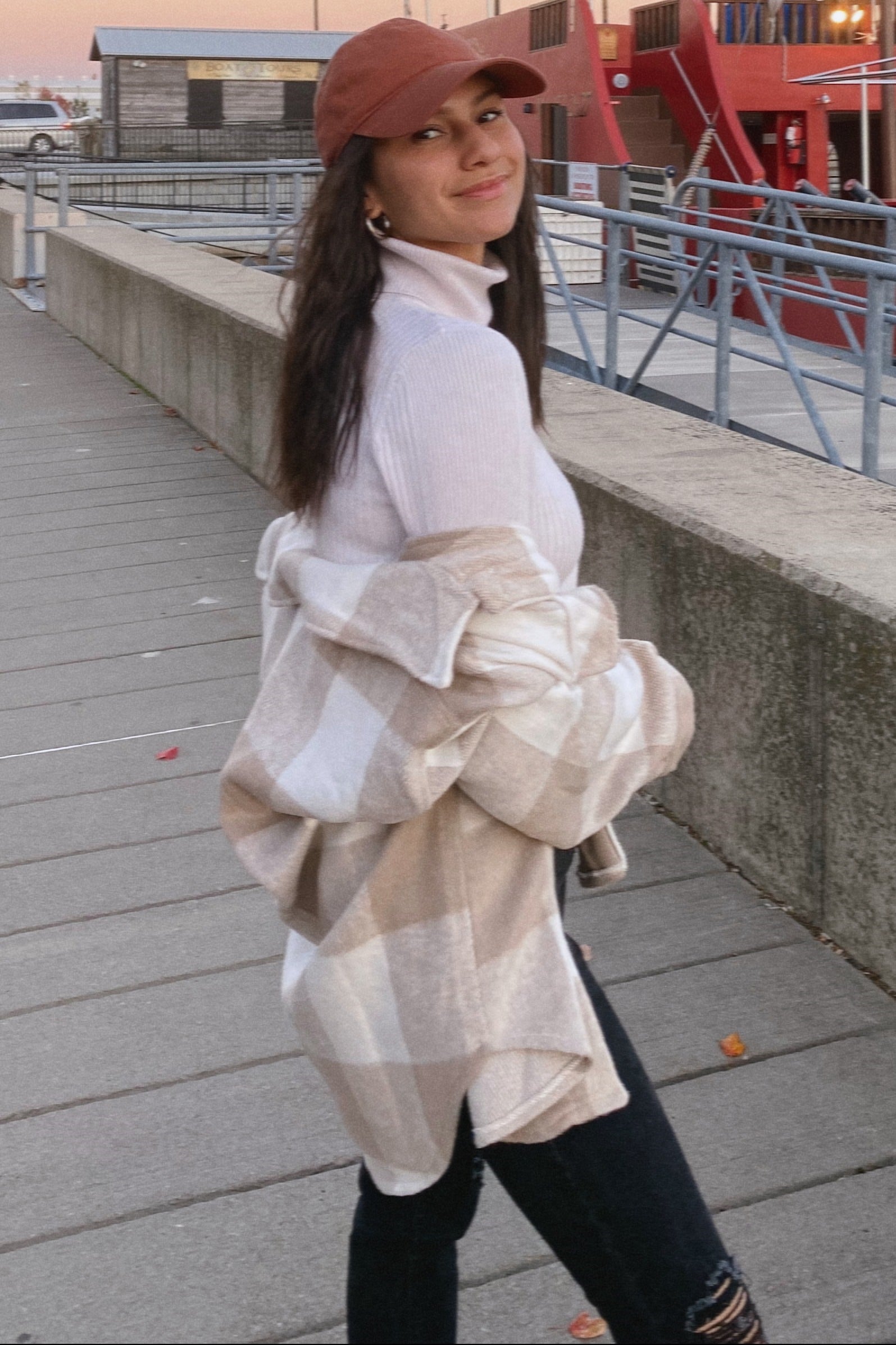 Beige Plaid Knit Shirt Jacket for Women - Cozy Oversized Button Up Cardigan Sweater | Perfect for Fall Layering, Casual Outfits & Outdoor Activities