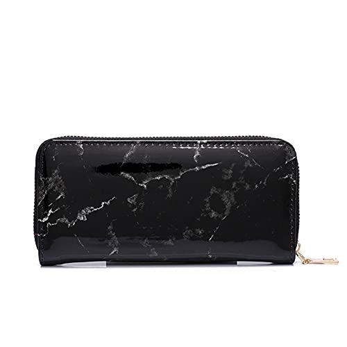 Women's PU Leather Clutch Wallet - Marble Print Card Holder & Zipper Handbag Purse for Everyday Use, Parties, and Travel Accessories