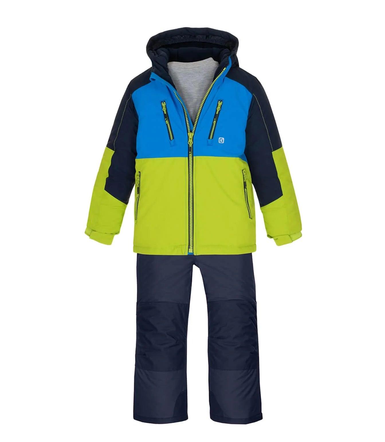 Gusti Isaac Snow Suit for Kids - Waterproof Winter Jacket & Pants Set, Insulated Blue Snowsuit for Boys & Girls - Perfect for Skiing, Sledding & Outdoor Winter Activities