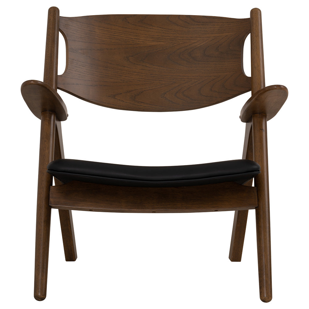 Stylish CAMRY Lounge Chair in Walnut & Black - Perfect for Living Room, Bedroom, or Office Relaxation
