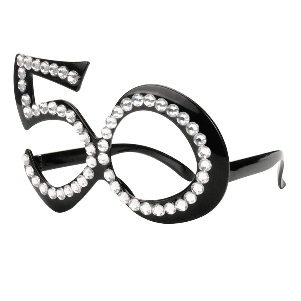 Shamjina Black 60th Birthday Glasses - Sparkling Diamante Party Eyewear for Women & Men | Perfect for 30th, 40th, 50th, 60th Birthday Celebrations, Bachelorette Parties & Festive Events