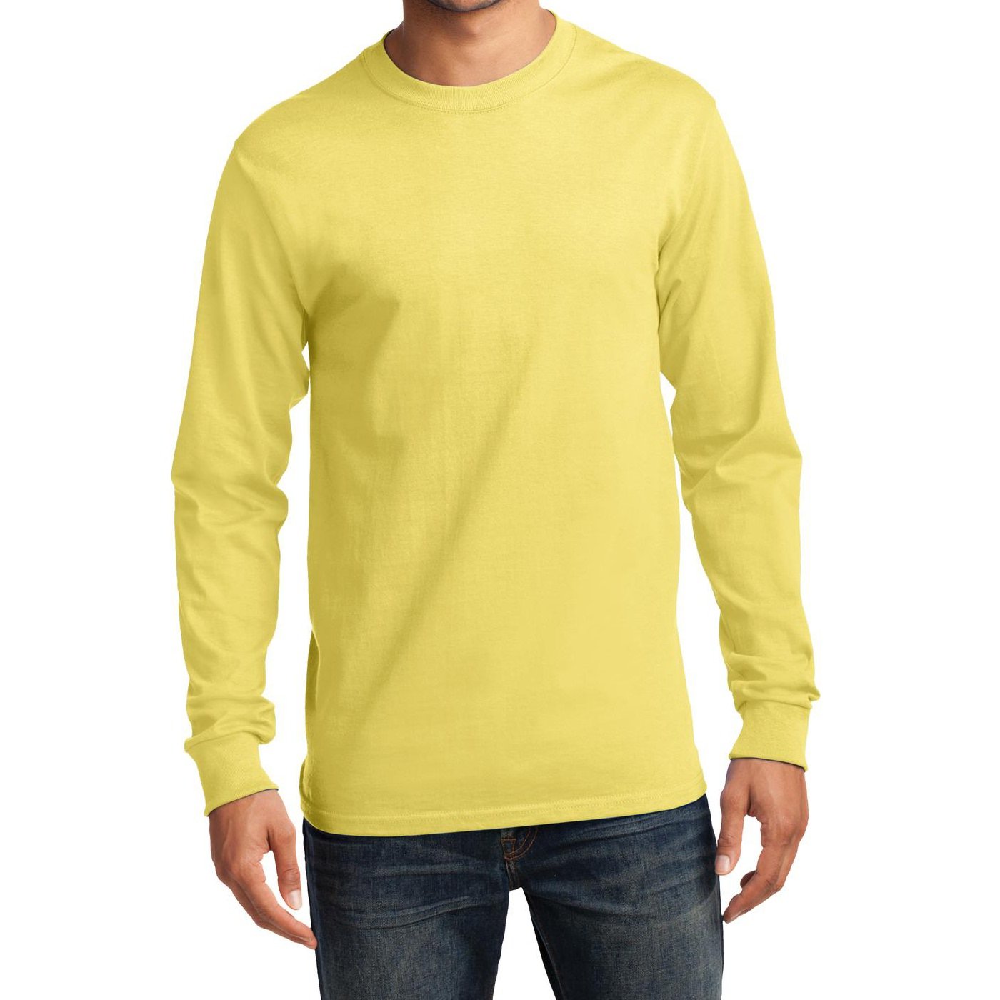 Premium Men's Long Sleeve Essential T-Shirt - Soft Cotton Crewneck Basic Tee for Casual Wear, Layering & Everyday Comfort