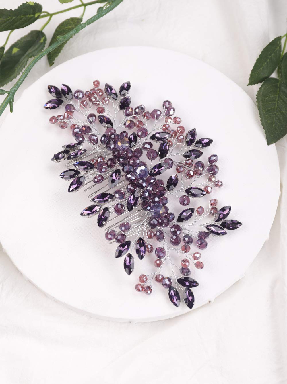 Purple Crystal Hair Comb for Wedding - Amethyst Bridal Hair Accessory for Women & Girls - Perfect for Brides & Special Occasions