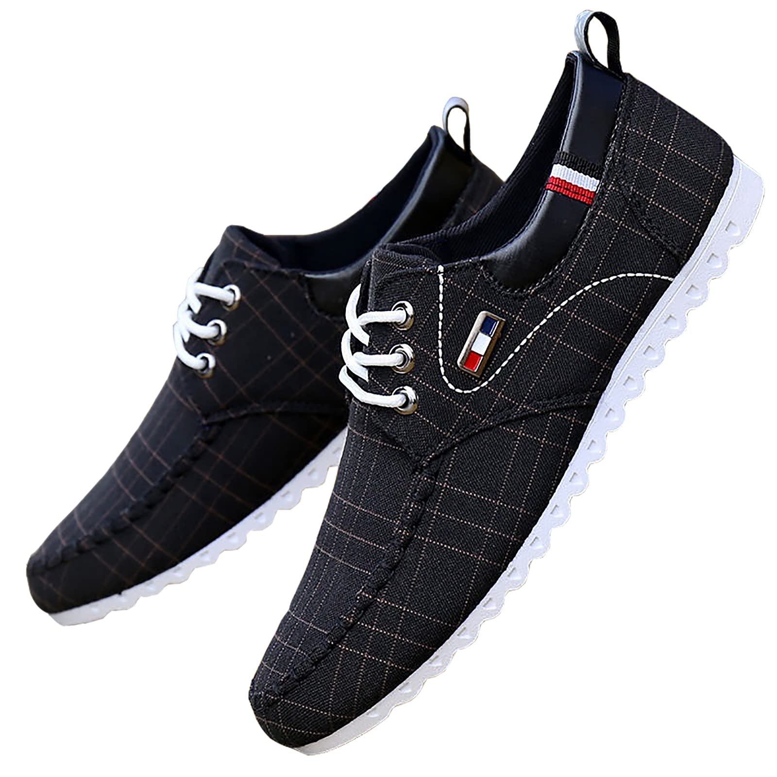 **TOPOB Men's Breathable Linen Casual Shoes – Comfortable Lace-Up Loafers for Walking, Work & Travel**