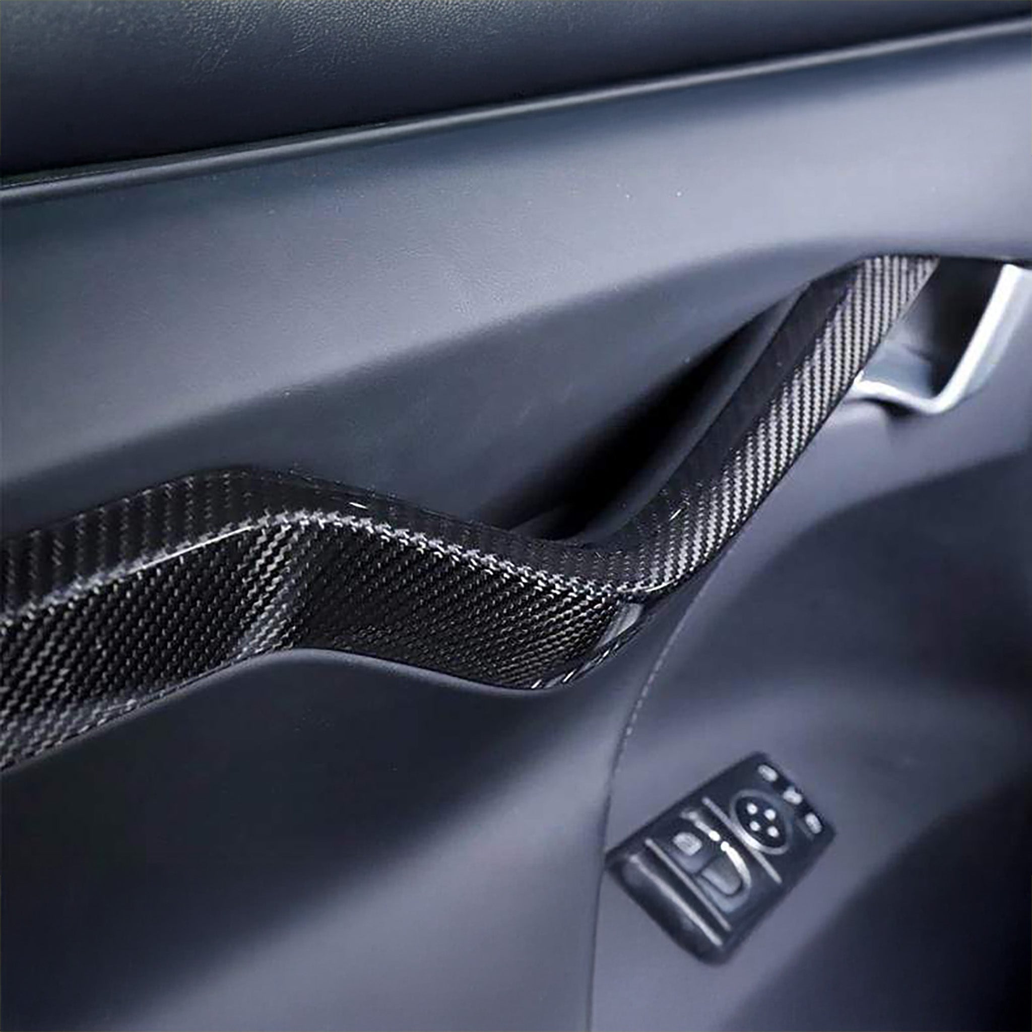 Premium Real Carbon Fiber Door Trims for Tesla Model X (2015-2021 Pre-Refresh) - Lightweight & Durable Interior Upgrade for Luxury Car Accessories & Customization