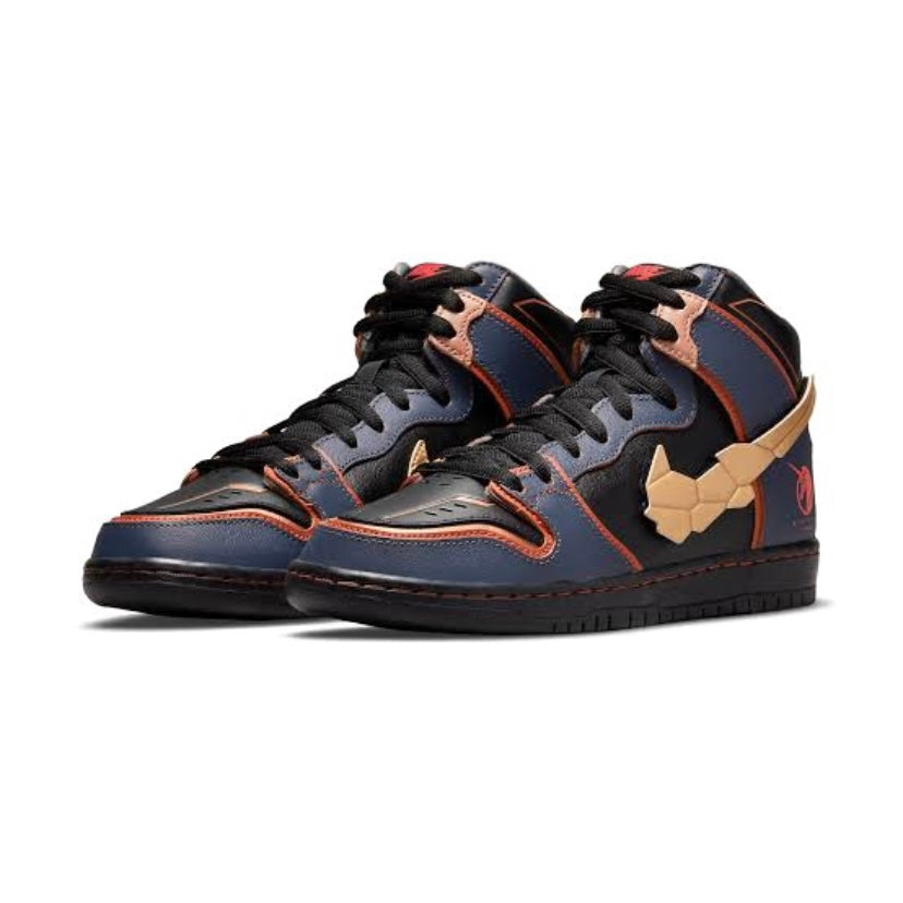 SB Dunk High Gundam 02 Banshee Black Gold Sneakers 2021 - Limited Edition Anime-Inspired Basketball Shoes for Collectors & Streetwear Fashion